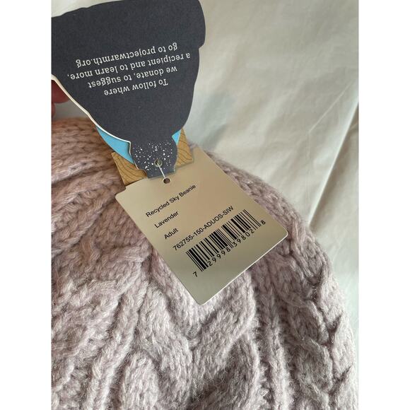 Turtlefur Sky Beanie Recycled Knit Winter Hat Lavender wool blend OS - Picture 3 of 6